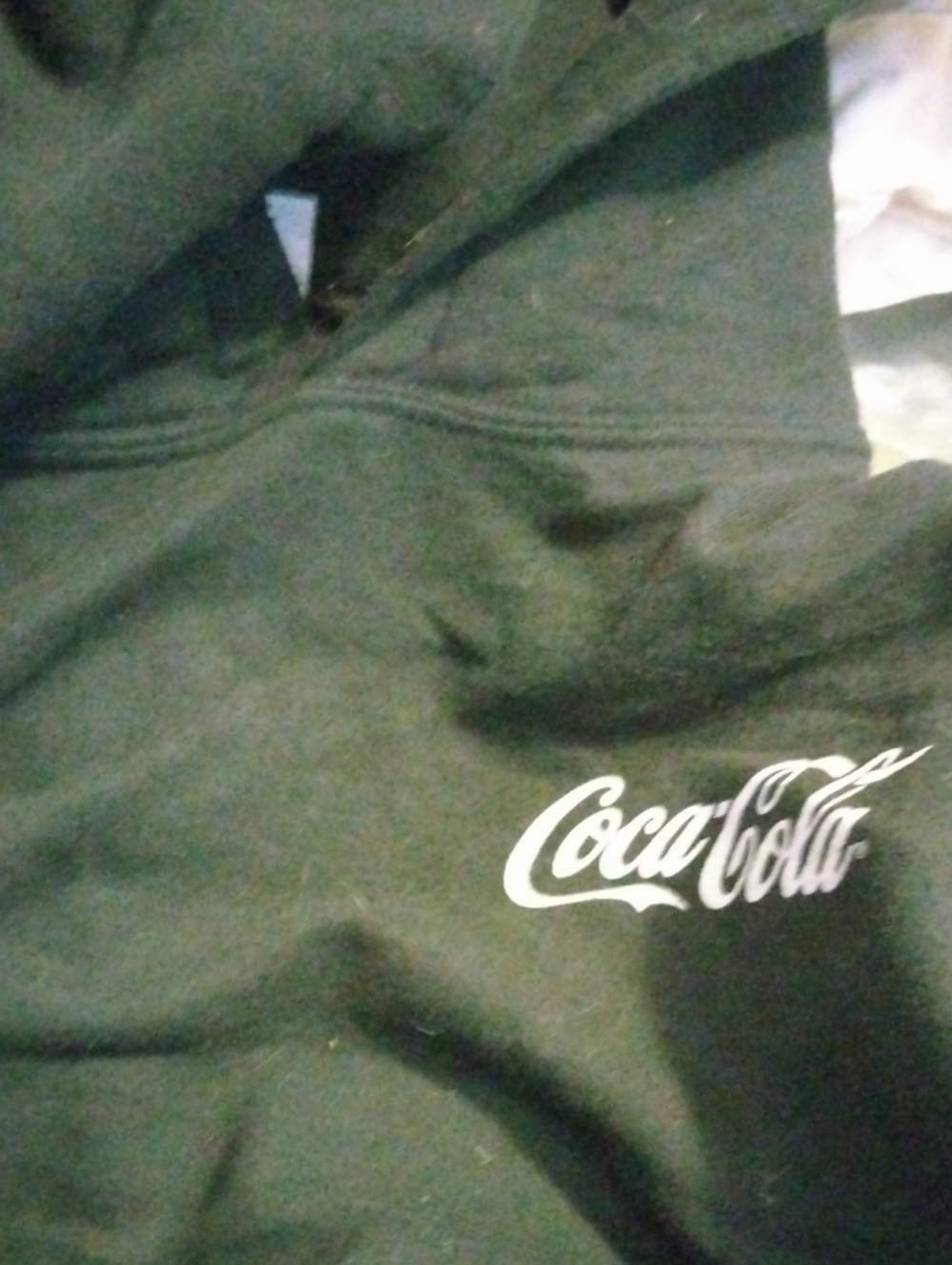 Coca-Cola Black Pullover Hoodie with White Script